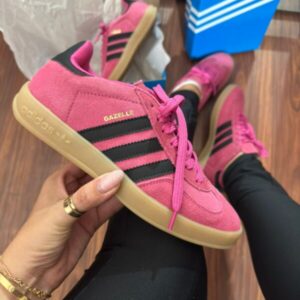 Gazelle Couro Pink Preto